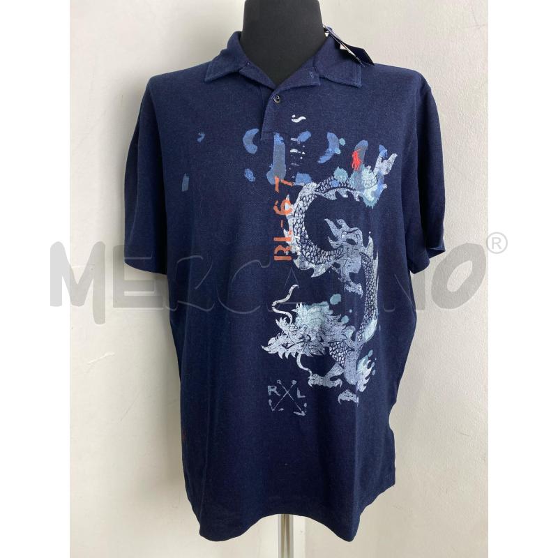 POLO UOMO RALPH LAUREN BLU STAMPA | Mercatino dell'Usato Torino c.so traiano 1