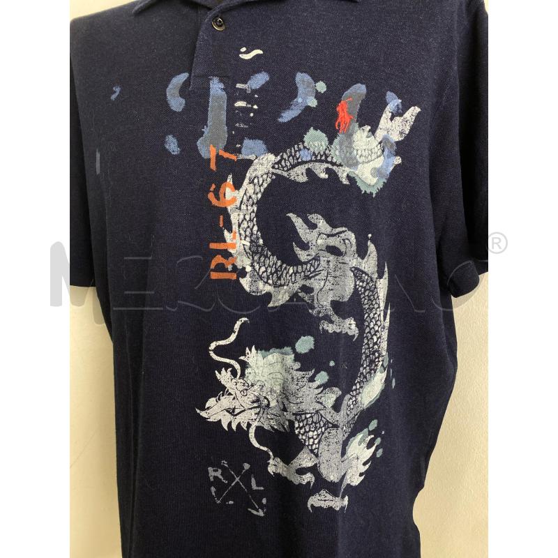 POLO UOMO RALPH LAUREN BLU STAMPA | Mercatino dell'Usato Torino c.so traiano 2