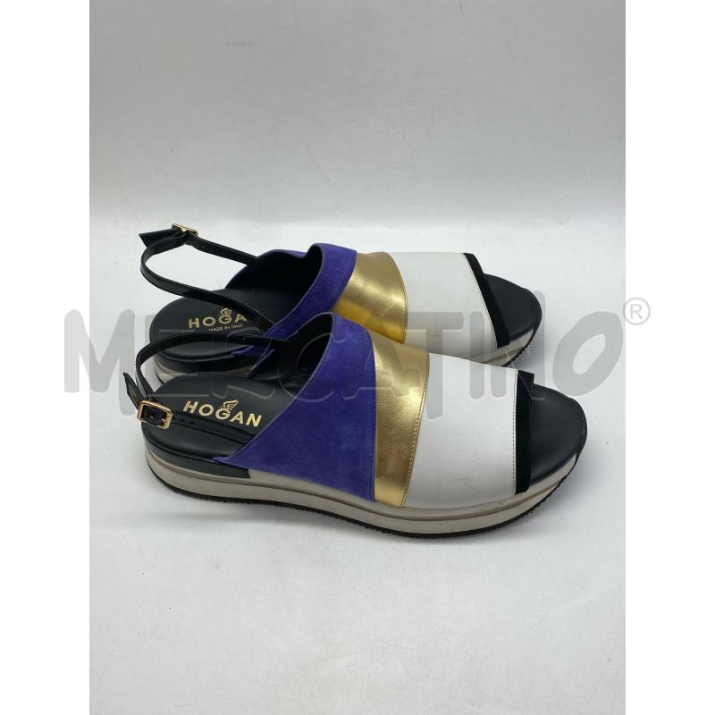 SANDALI DONNA HOGAN BIANC ORO BLU | Mercatino dell'Usato Torino c.so traiano 3