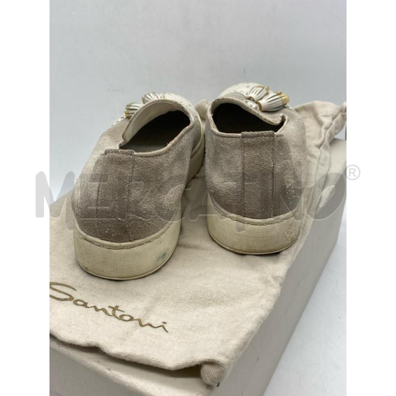 SCARPE DONNA SANTONI CAMOSCIO GRIGIO E PELLE BIANCA | Mercatino dell'Usato Torino c.so traiano 2