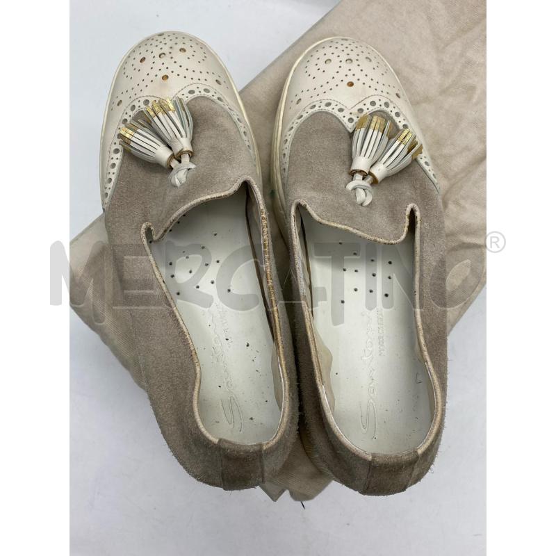 SCARPE DONNA SANTONI CAMOSCIO GRIGIO E PELLE BIANCA | Mercatino dell'Usato Torino c.so traiano 5