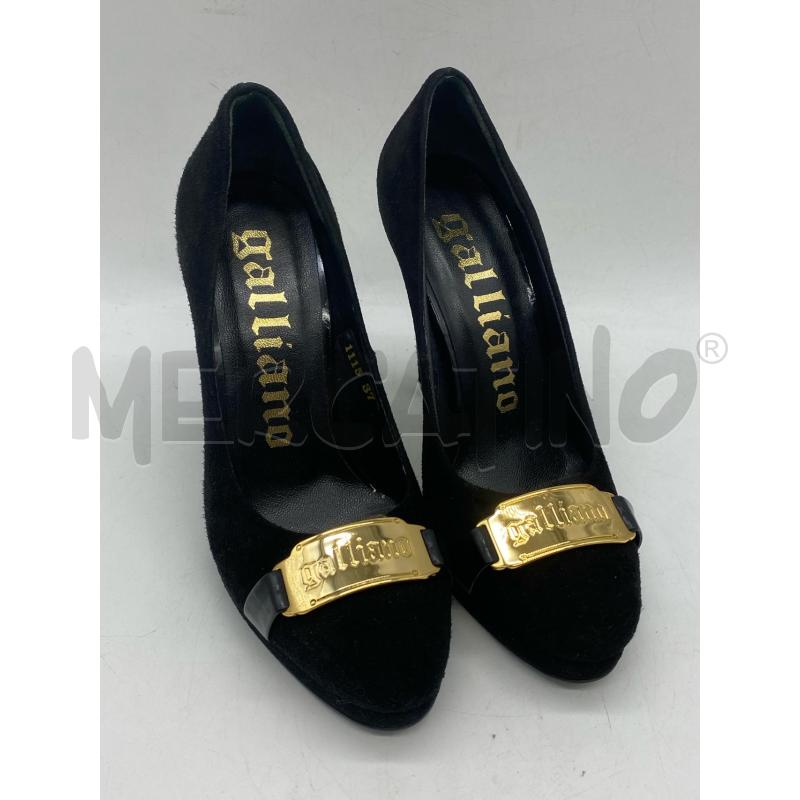 SCARPE TACCHI GALLIANO NERE E ORO | Mercatino dell'Usato Torino c.so traiano 1