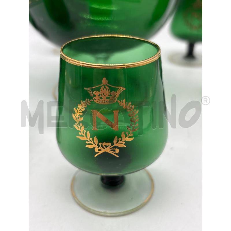 SERVIZI PZ. 6 BICCHIERINI  + COPPA NAPOLEON VERDE | Mercatino dell'Usato Torino c.so traiano 4