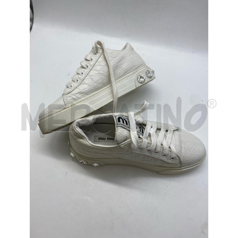 SNEAKERS DONNA MIU MIU PELLE BIANCHE | Mercatino dell'Usato Torino c.so traiano 5