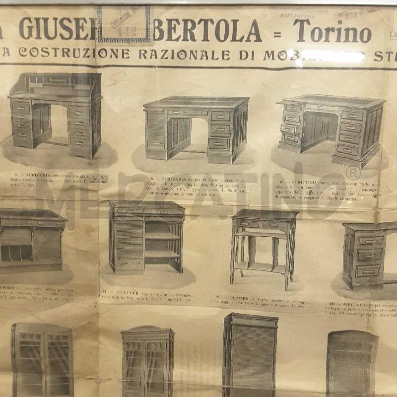 STAMPA ANTICA MOBILIFICIO GIUSEPPE BERTOLA | Mercatino dell'Usato Torino c.so traiano 3