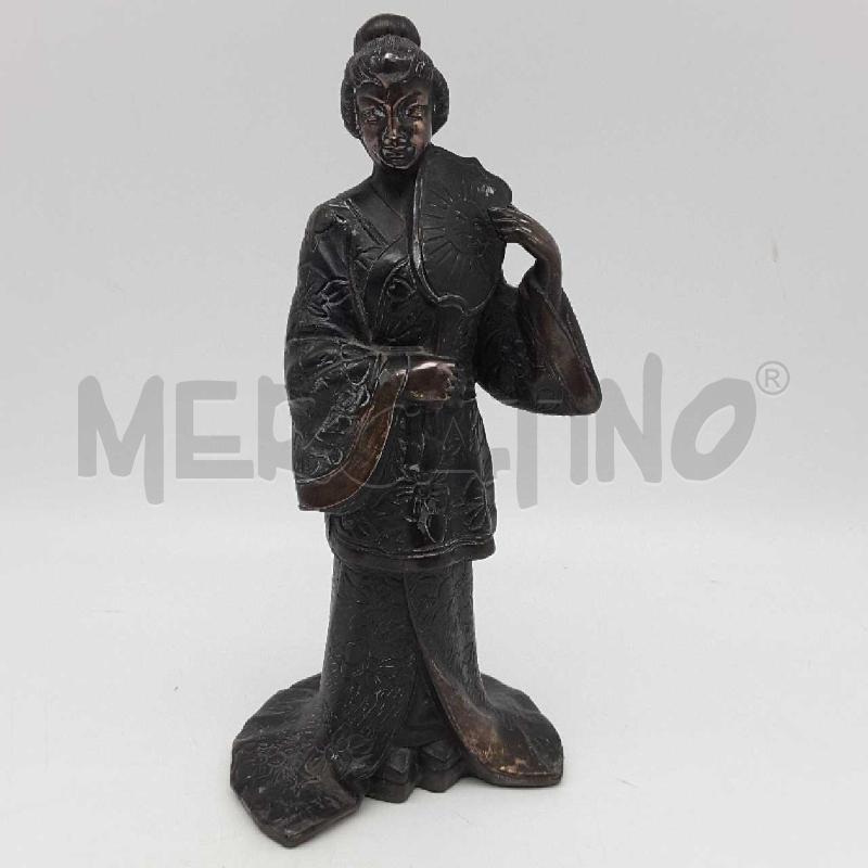 STATUA ANTICA METALLO GHEISHA | Mercatino dell'Usato Torino c.so traiano 1