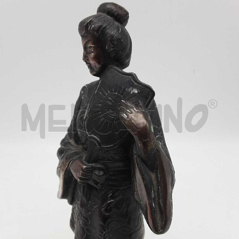 STATUA ANTICA METALLO GHEISHA | Mercatino dell'Usato Torino c.so traiano 3