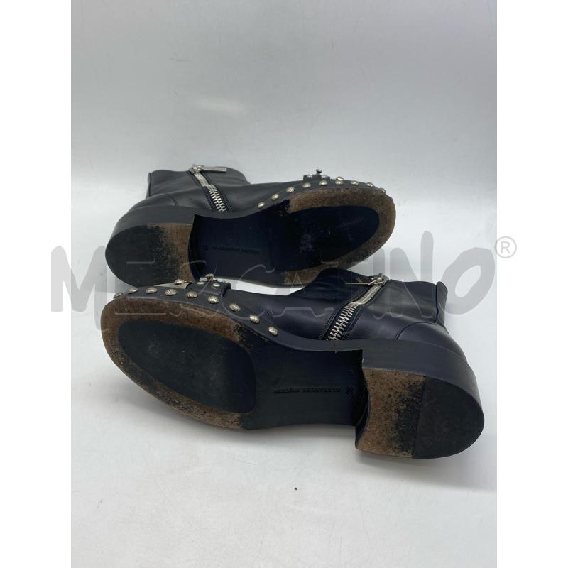 STIVALETTI DONNA ALEXANDER MCQUEEN CUOIO NERO | Mercatino dell'Usato Torino c.so traiano 4