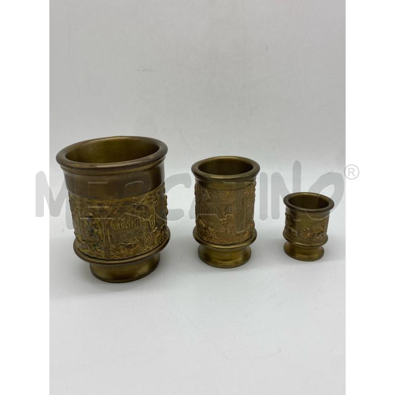 VASO METALLO SCENE DI CACCIA TRITTICO | Mercatino dell'Usato Torino c.so traiano 2