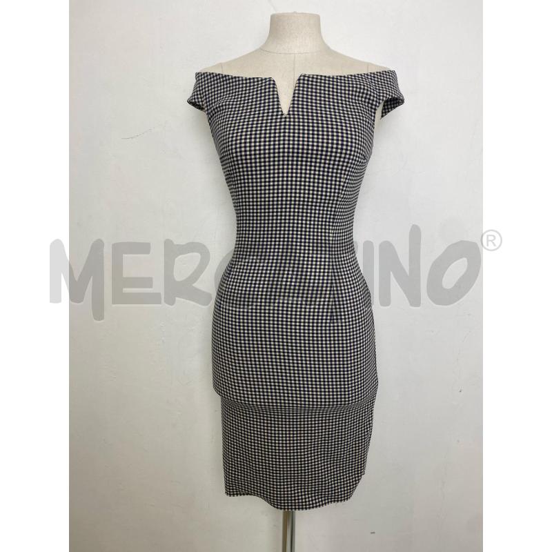 VESTITO DONNA DENNY ROSE QUADRI BEIGE E BLU | Mercatino dell'Usato Torino c.so traiano 1
