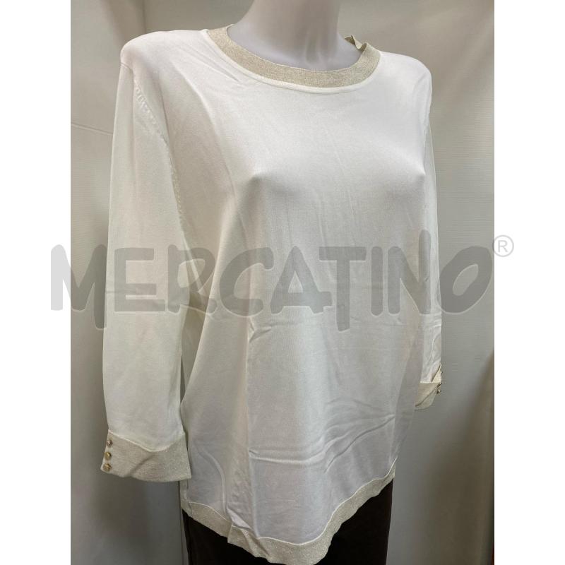 BLUSA DONNA BLUOLTRE PANNA BORDINI BEIGE DORATI  | Mercatino dell'Usato Torino tenivelli 1
