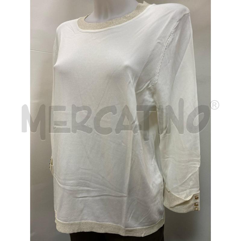 BLUSA DONNA BLUOLTRE PANNA BORDINI BEIGE DORATI  | Mercatino dell'Usato Torino tenivelli 3