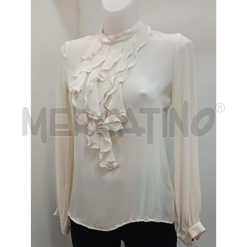 BLUSA DONNA CALIBAN BEIGE SETA MANICA LUNGA  | Mercatino dell'Usato Torino tenivelli 1