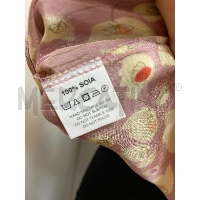 BLUSA DONNA FUSIONI SMANICATA ROSA FIORI BEIGE  | Mercatino dell'Usato Torino tenivelli 4