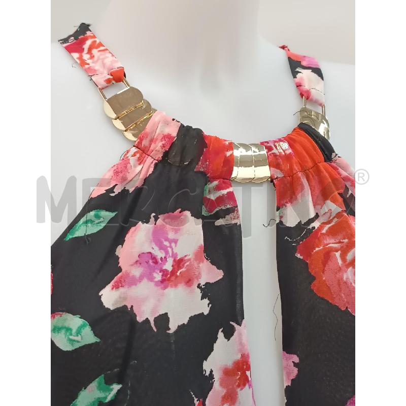 BLUSA DONNA GUESS SMANICATA NERA FLOREALE ROSSA ROSA | Mercatino dell'Usato Torino tenivelli 2