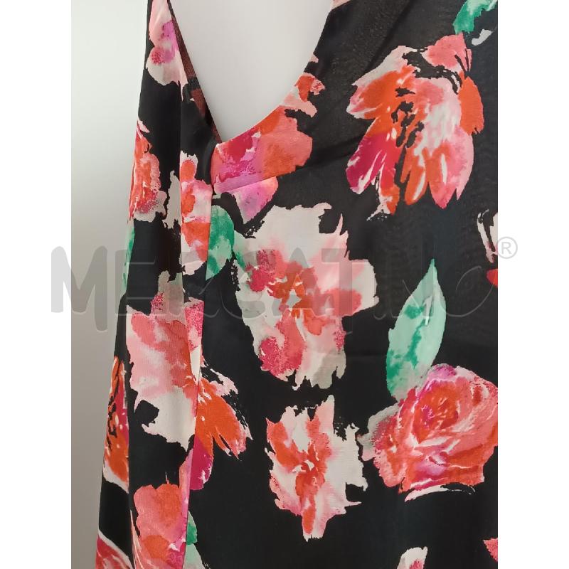 BLUSA DONNA GUESS SMANICATA NERA FLOREALE ROSSA ROSA | Mercatino dell'Usato Torino tenivelli 3