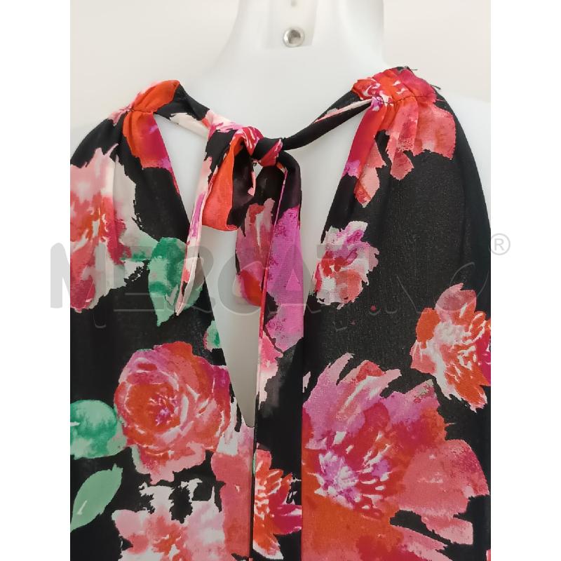 BLUSA DONNA GUESS SMANICATA NERA FLOREALE ROSSA ROSA | Mercatino dell'Usato Torino tenivelli 4