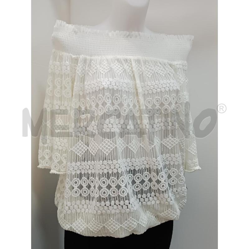 BLUSA DONNA LIU-JO PIZZO BIANCO 1/2MANICA | Mercatino dell'Usato Torino tenivelli 1