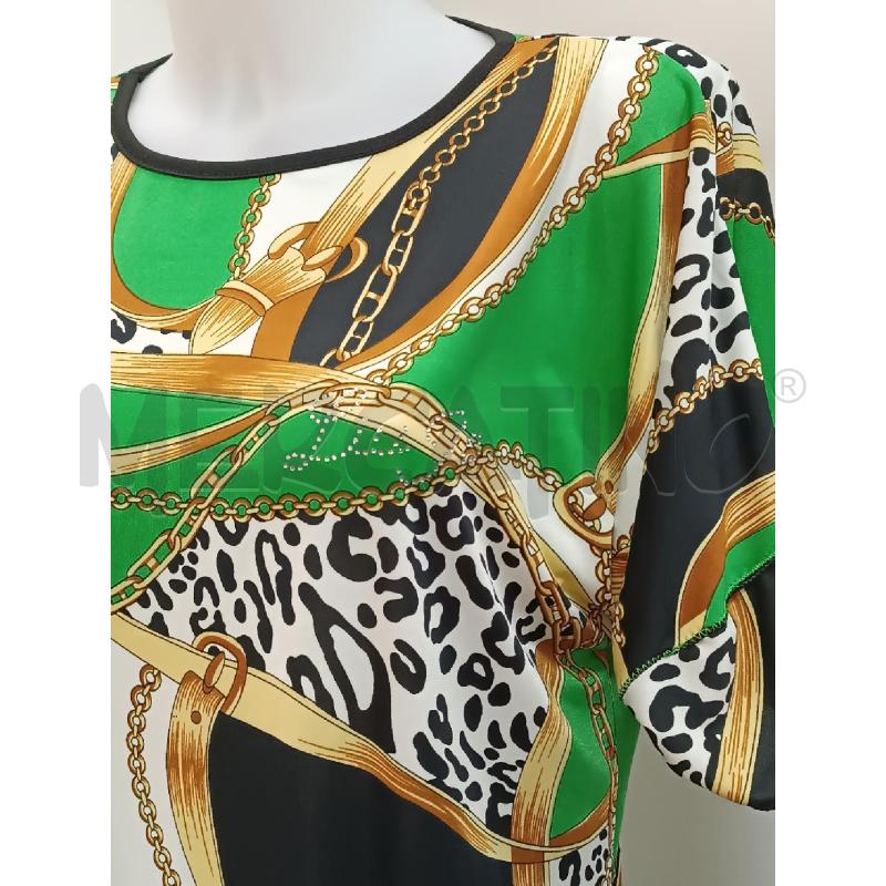 BLUSA DONNA LIU JO VERDE NERO BIANCO FANTASIA DORATA  | Mercatino dell'Usato Torino tenivelli 2