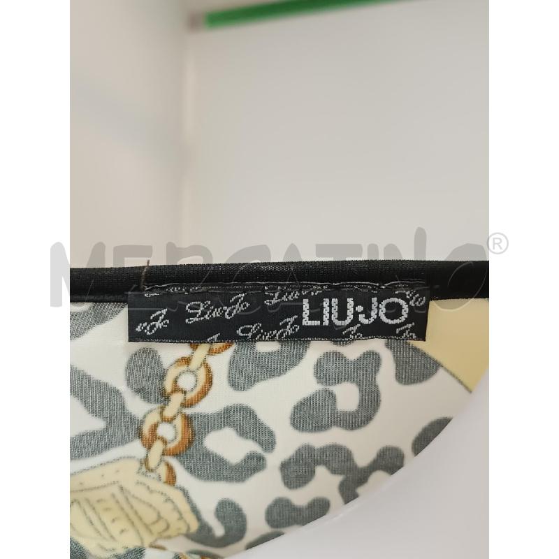 BLUSA DONNA LIU JO VERDE NERO BIANCO FANTASIA DORATA  | Mercatino dell'Usato Torino tenivelli 4