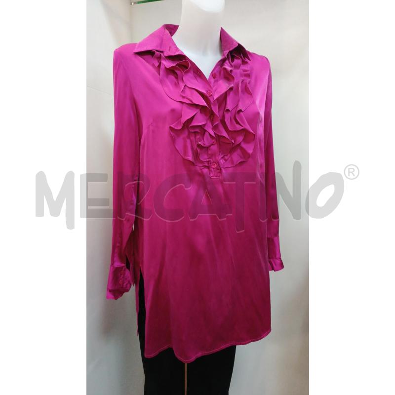 BLUSA DONNA LUISA SPAGNOLI ROSA FUCSIA SCOLLO VOLLANT  | Mercatino dell'Usato Torino tenivelli 1