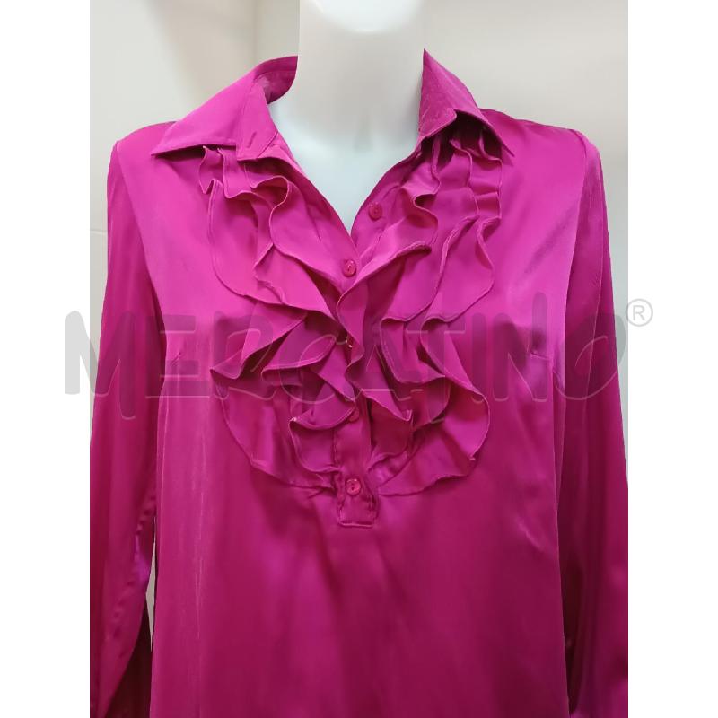 BLUSA DONNA LUISA SPAGNOLI ROSA FUCSIA SCOLLO VOLLANT  | Mercatino dell'Usato Torino tenivelli 2