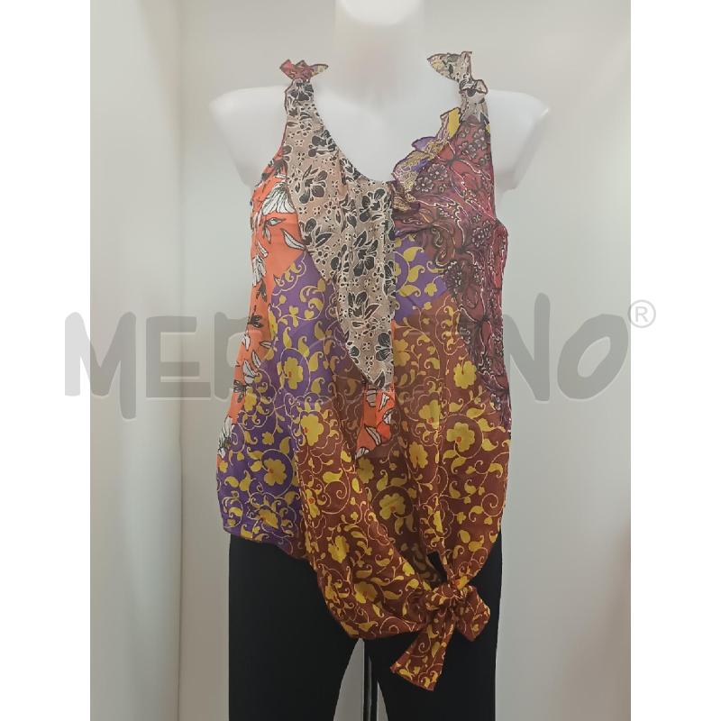BLUSA DONNA MANILA GRACE SMANICATA BORDEAUX ARANCIONE GIALLA  | Mercatino dell'Usato Torino tenivelli 1