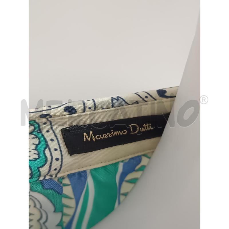 BLUSA DONNA MASSIMO DUTTI BEIGE BLU TURCHESE FANTASIA ARABESCHE  | Mercatino dell'Usato Torino tenivelli 5