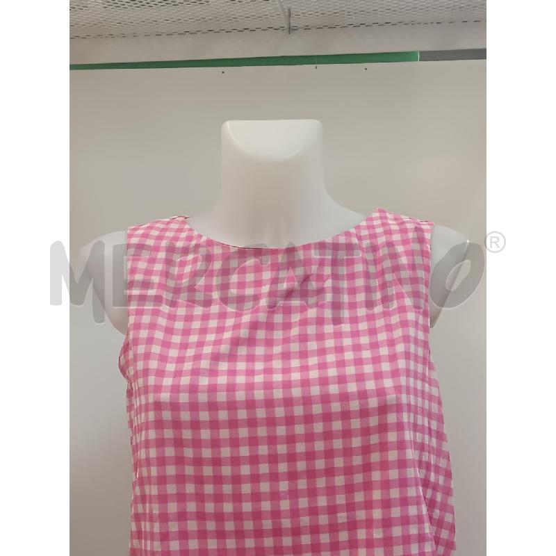 BLUSA DONNA NIU SMANICATA ROSA QUADRETTI BIANCHI | Mercatino dell'Usato Torino tenivelli 2