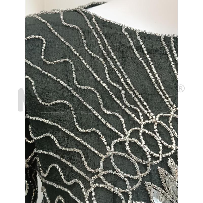BLUSA DONNA PIMKIE NERO PERLINE E STRASS ARGENTATE | Mercatino dell'Usato Torino tenivelli 2