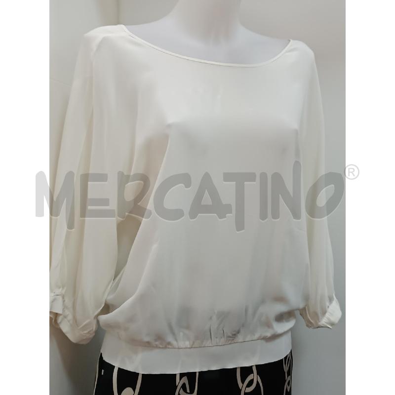 BLUSA DONNA PINKO SETA BIANCO PANNA TRASPARENTE  | Mercatino dell'Usato Torino tenivelli 1