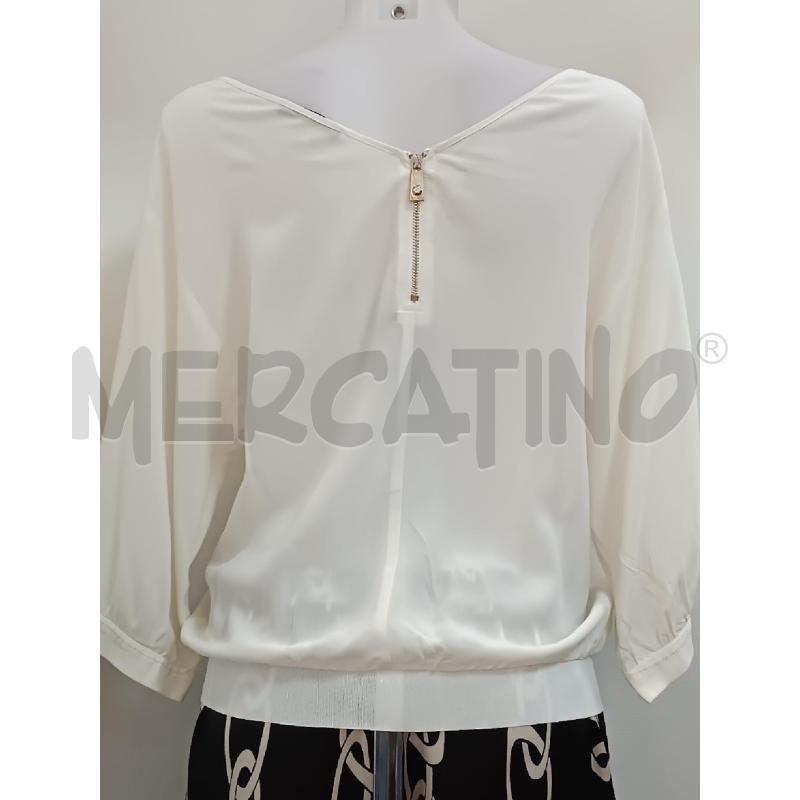 BLUSA DONNA PINKO SETA BIANCO PANNA TRASPARENTE  | Mercatino dell'Usato Torino tenivelli 3