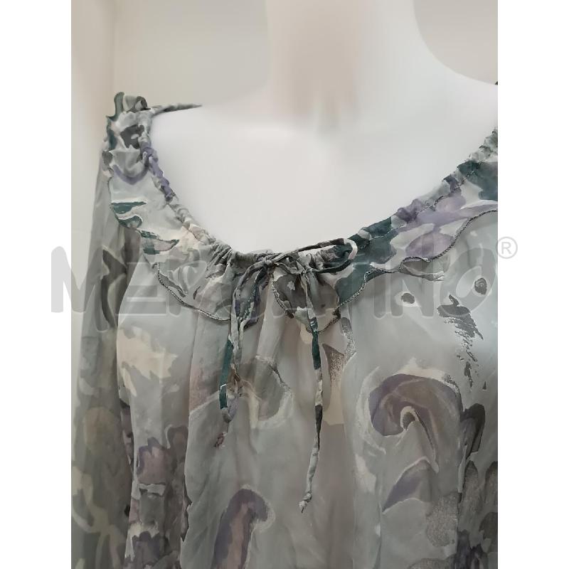 BLUSA DONNA SISLEY IN SETA GRIGIA FANTASIA VIOLA | Mercatino dell'Usato Torino tenivelli 3
