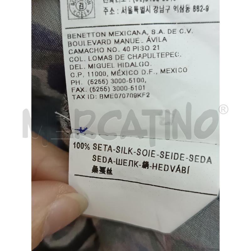 BLUSA DONNA SISLEY IN SETA GRIGIA FANTASIA VIOLA | Mercatino dell'Usato Torino tenivelli 4