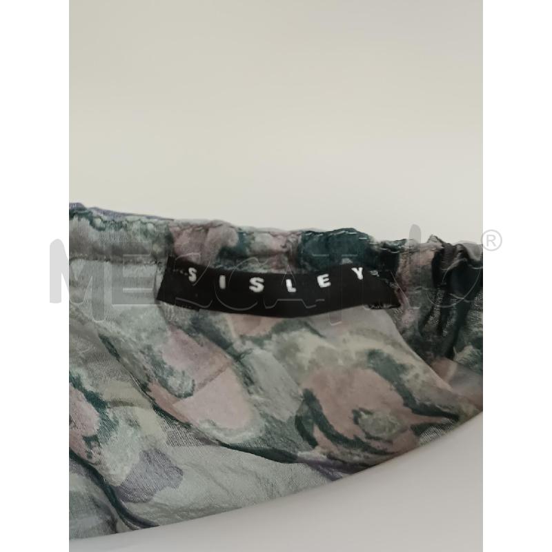 BLUSA DONNA SISLEY IN SETA GRIGIA FANTASIA VIOLA | Mercatino dell'Usato Torino tenivelli 5