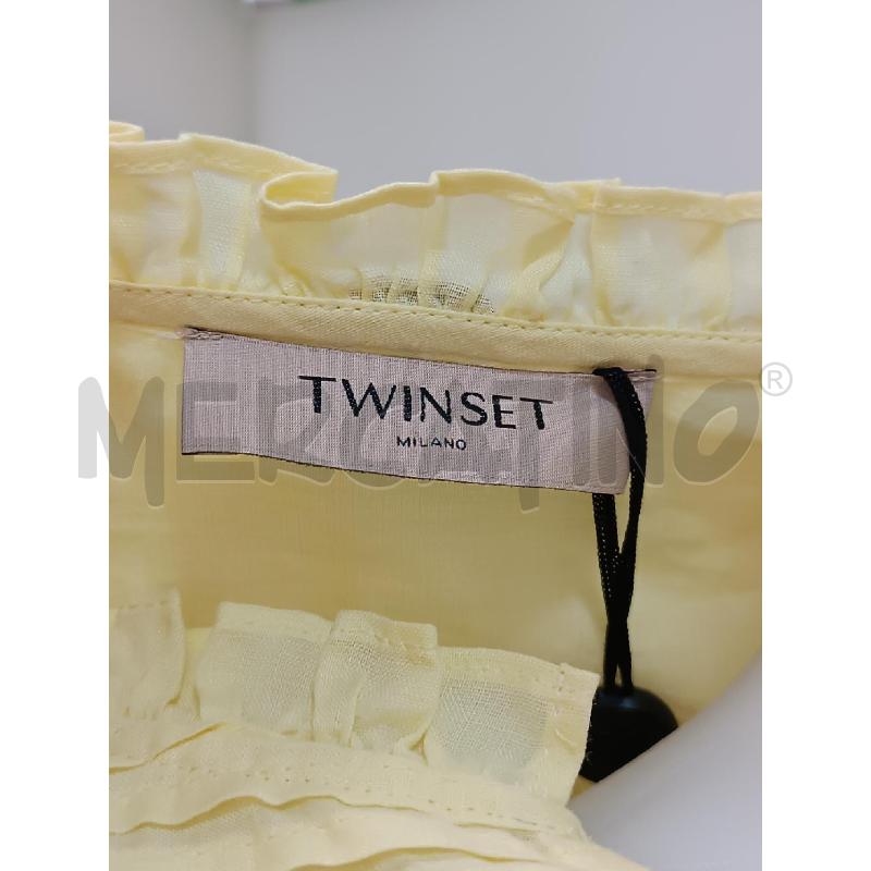 BLUSA DONNA TWINSET GIALLA VOLLANT E INSERTI PIZZO 1/2 MANICA  | Mercatino dell'Usato Torino tenivelli 5