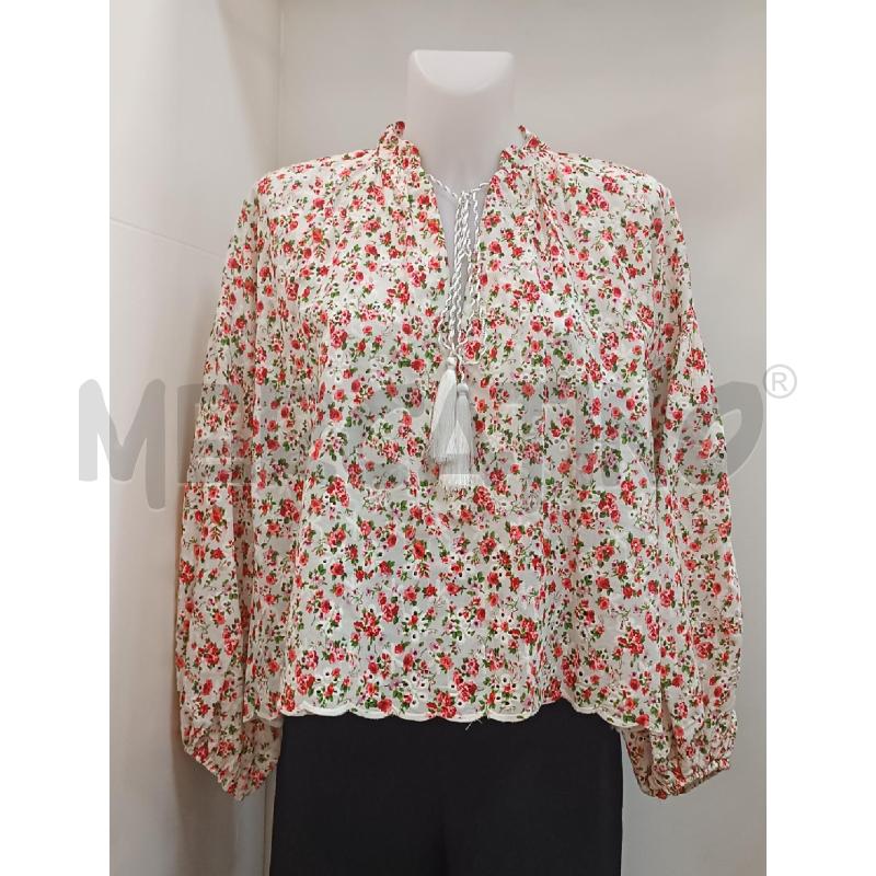 BLUSA DONNA VICOLO BIANCA FLOREALE ROSSA  | Mercatino dell'Usato Torino tenivelli 1