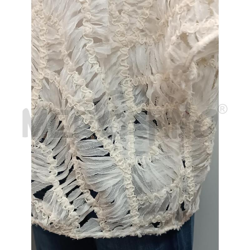 BLUSA DONNA ZARA PANNA MANICA CADENTE FETTUCCINE TRASPARENTE  | Mercatino dell'Usato Torino tenivelli 3