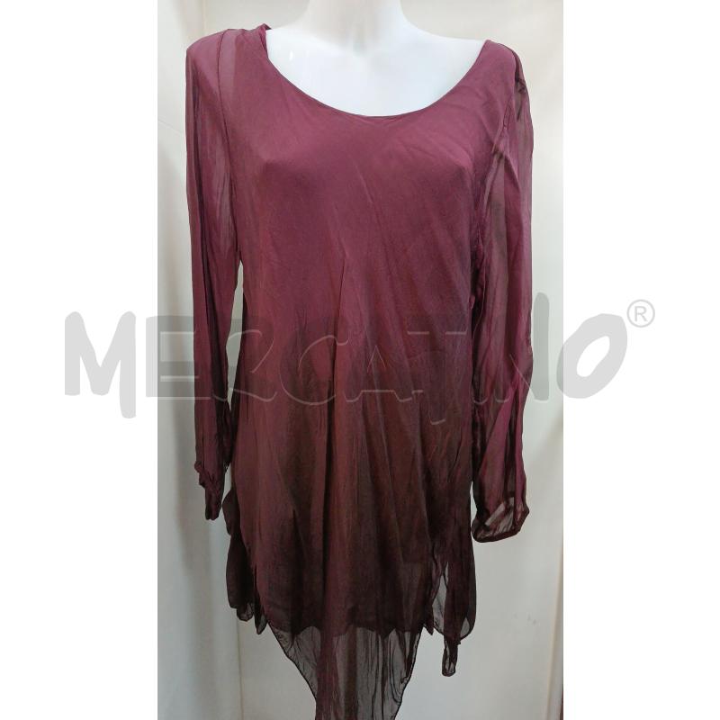 BLUSA LUNGA DONNA BORDEAUX MISTOSETA MANICA LUNGA  | Mercatino dell'Usato Torino tenivelli 1