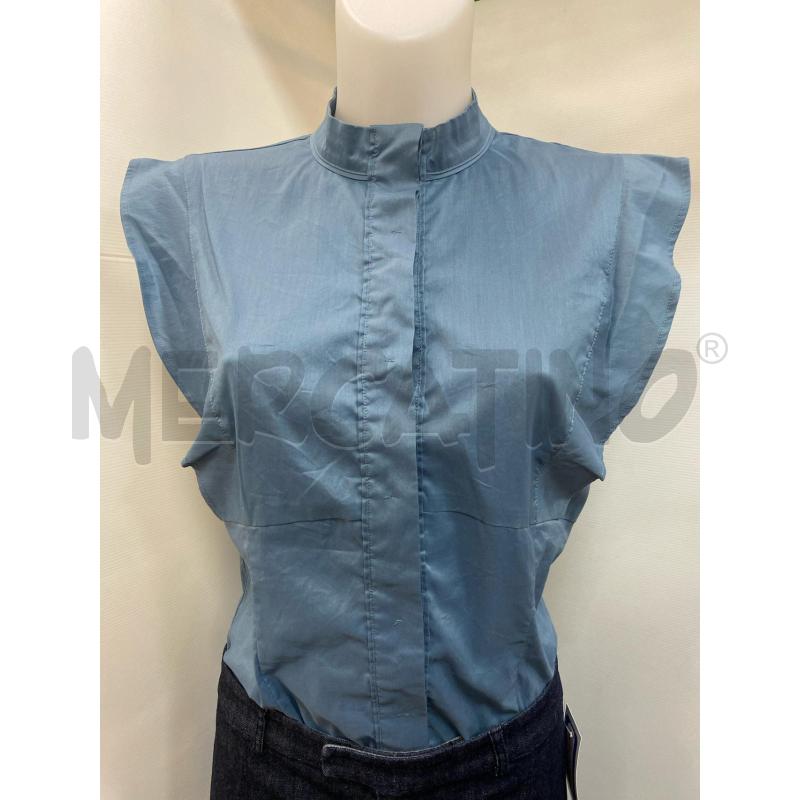 BODY DONNA CAMICIA EMME MARELLA SMANICATA AZZURRA CARTA DA ZUCCHERO | Mercatino dell'Usato Torino tenivelli 1