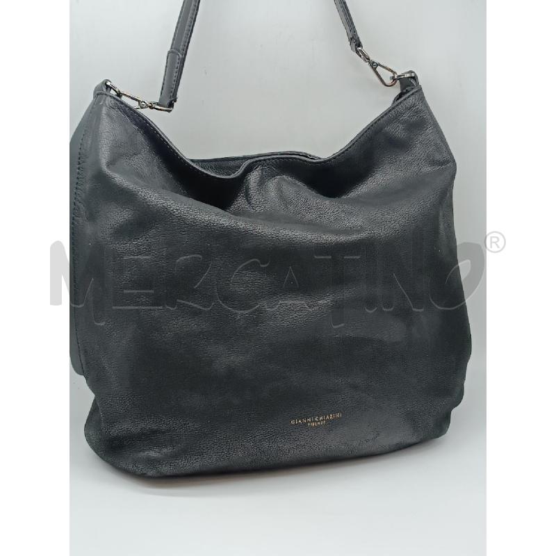 BORSA A SPALLA PELLE GIANNI CHIARINI NERA ZIP LATERALI | Mercatino dell'Usato Torino tenivelli 1