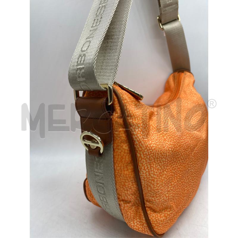 Borbonese, borsa a spalla pelle corallo, size uni, rosso/arancio - Stileo.it