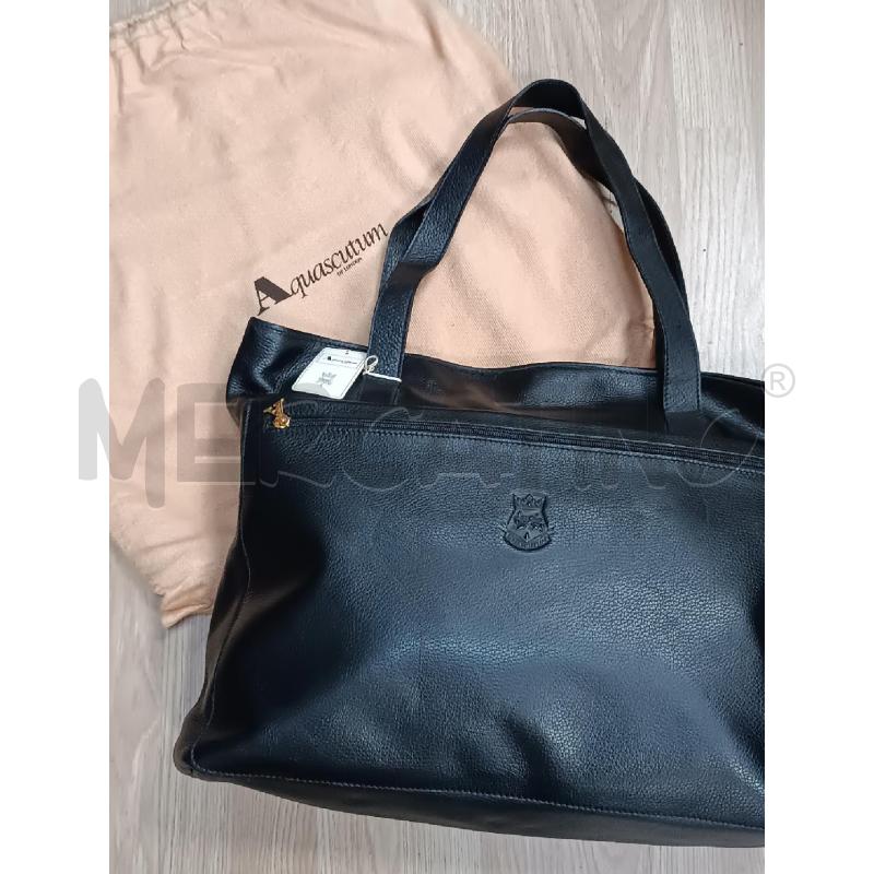 BORSA DONNA AQUASCUTUM NERO IN PELLE MARTELLATA  | Mercatino dell'Usato Torino tenivelli 1