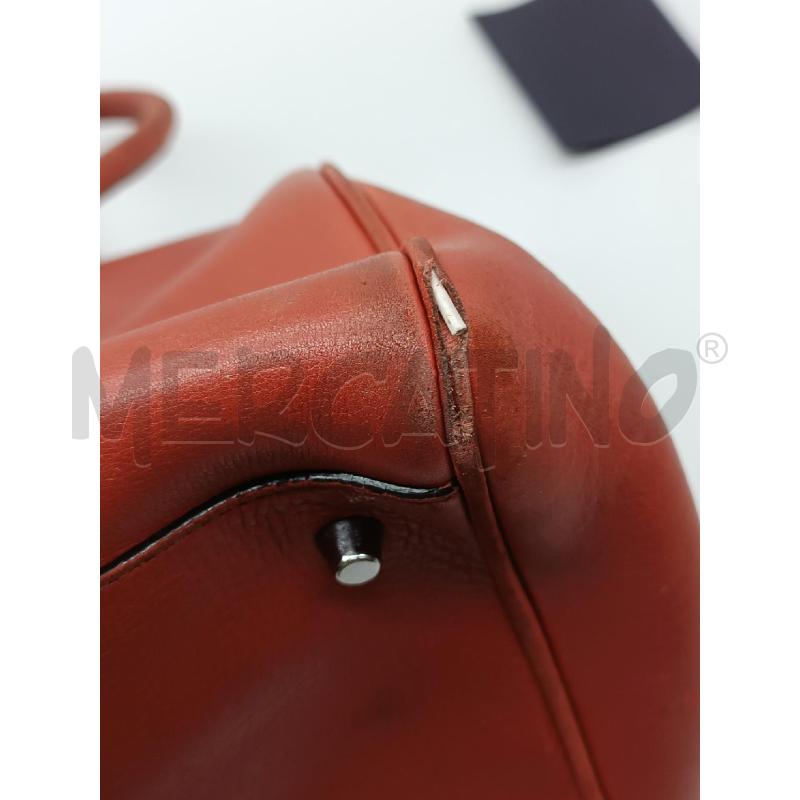 BORSA DONNA BAULETTO PRADA IN PELLE ROSSA INTERNO NERO  | Mercatino dell'Usato Torino tenivelli 5