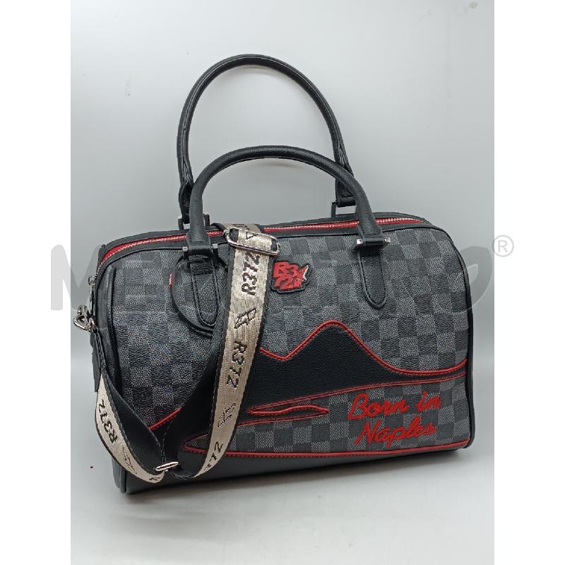 BORSA DONNA BAULETTO R372 SCACCHI NERI GRIGI  | Mercatino dell'Usato Torino tenivelli 1