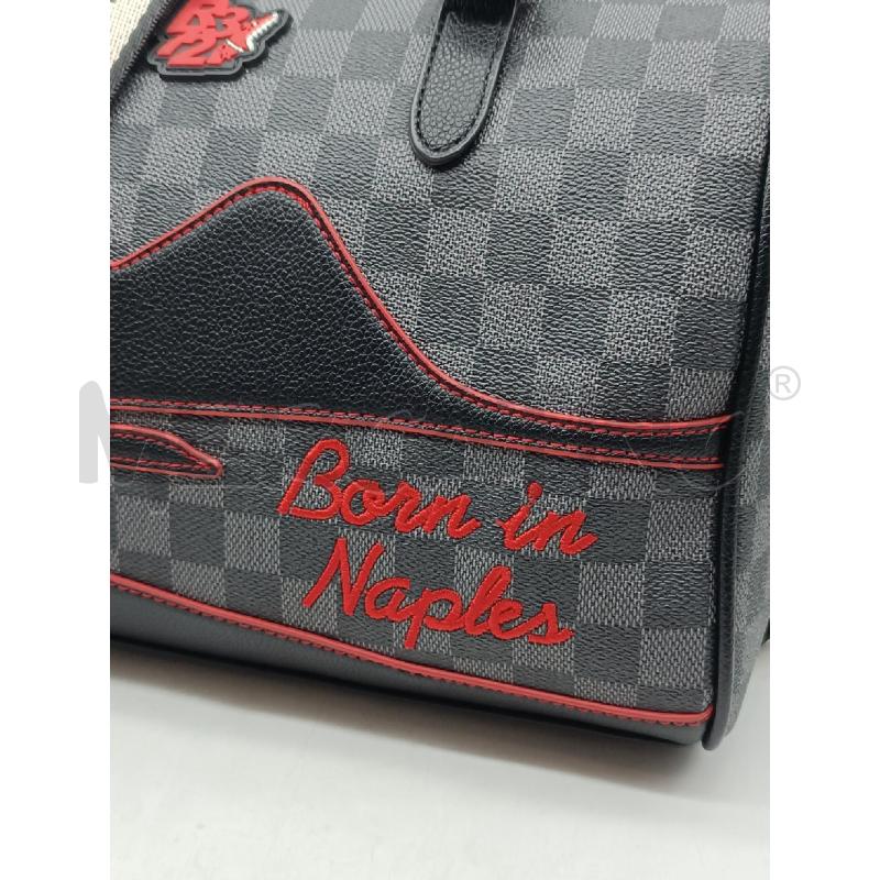 BORSA DONNA BAULETTO R372 SCACCHI NERI GRIGI  | Mercatino dell'Usato Torino tenivelli 2