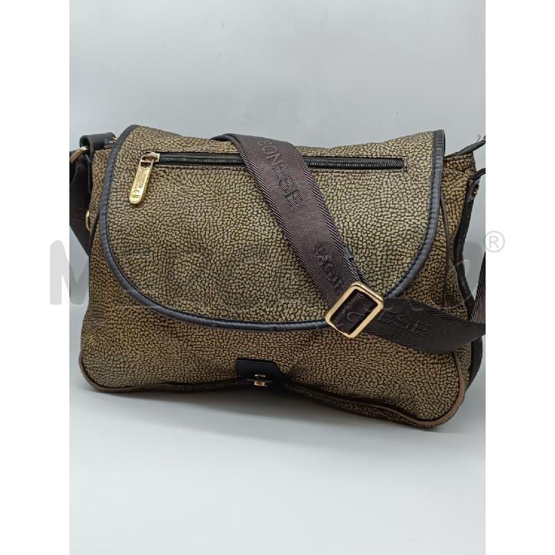 BORSA DONNA BORBONESE MARRONE BEIGE MACULATO TRACOLLA MARRONE  | Mercatino dell'Usato Torino tenivelli 1