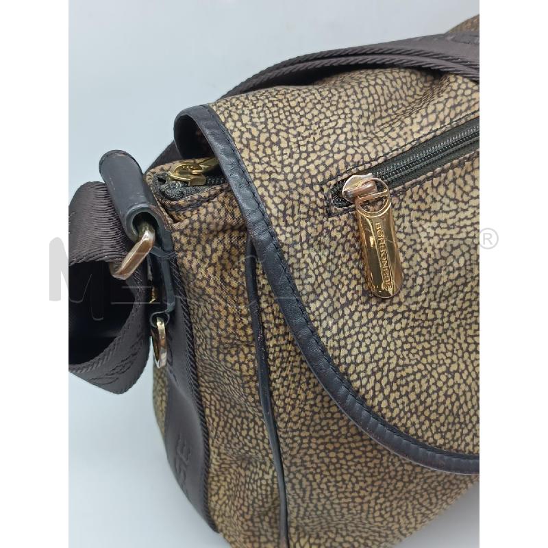 BORSA DONNA BORBONESE MARRONE BEIGE MACULATO TRACOLLA MARRONE  | Mercatino dell'Usato Torino tenivelli 2
