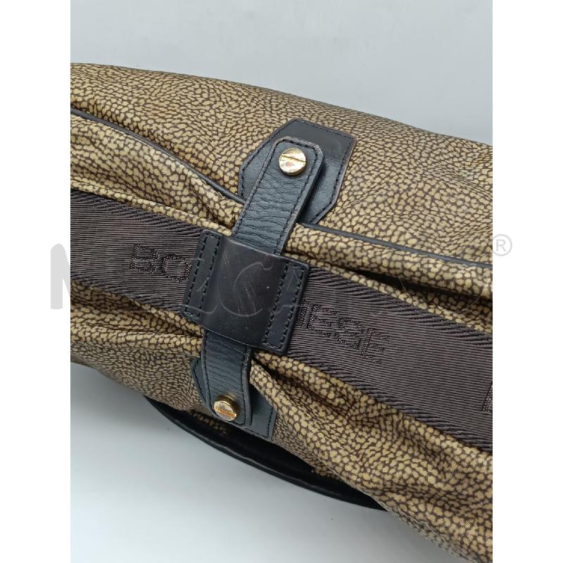 BORSA DONNA BORBONESE MARRONE BEIGE MACULATO TRACOLLA MARRONE  | Mercatino dell'Usato Torino tenivelli 3
