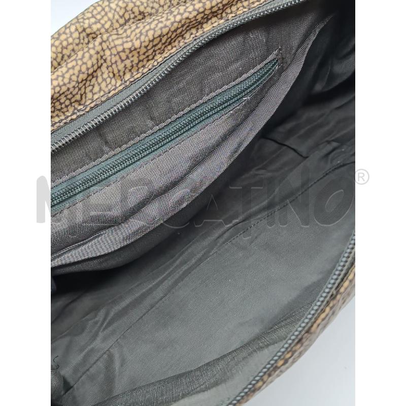 BORSA DONNA BORBONESE MARRONE BEIGE MACULATO TRACOLLA MARRONE  | Mercatino dell'Usato Torino tenivelli 4